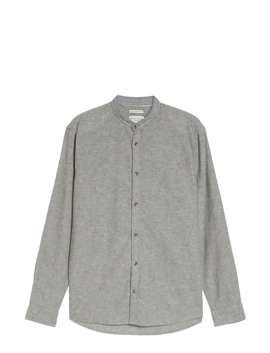 Tom Tailor - cotton linen shirt - linased särgid - faded leaf green chambray - 1