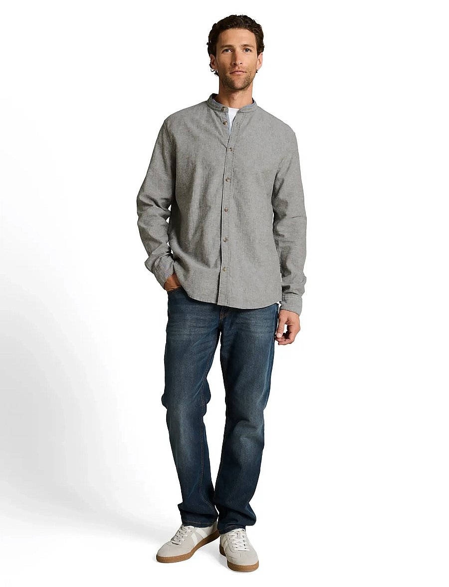 Tom Tailor - cotton linen shirt - linased särgid - faded leaf green chambray - 0
