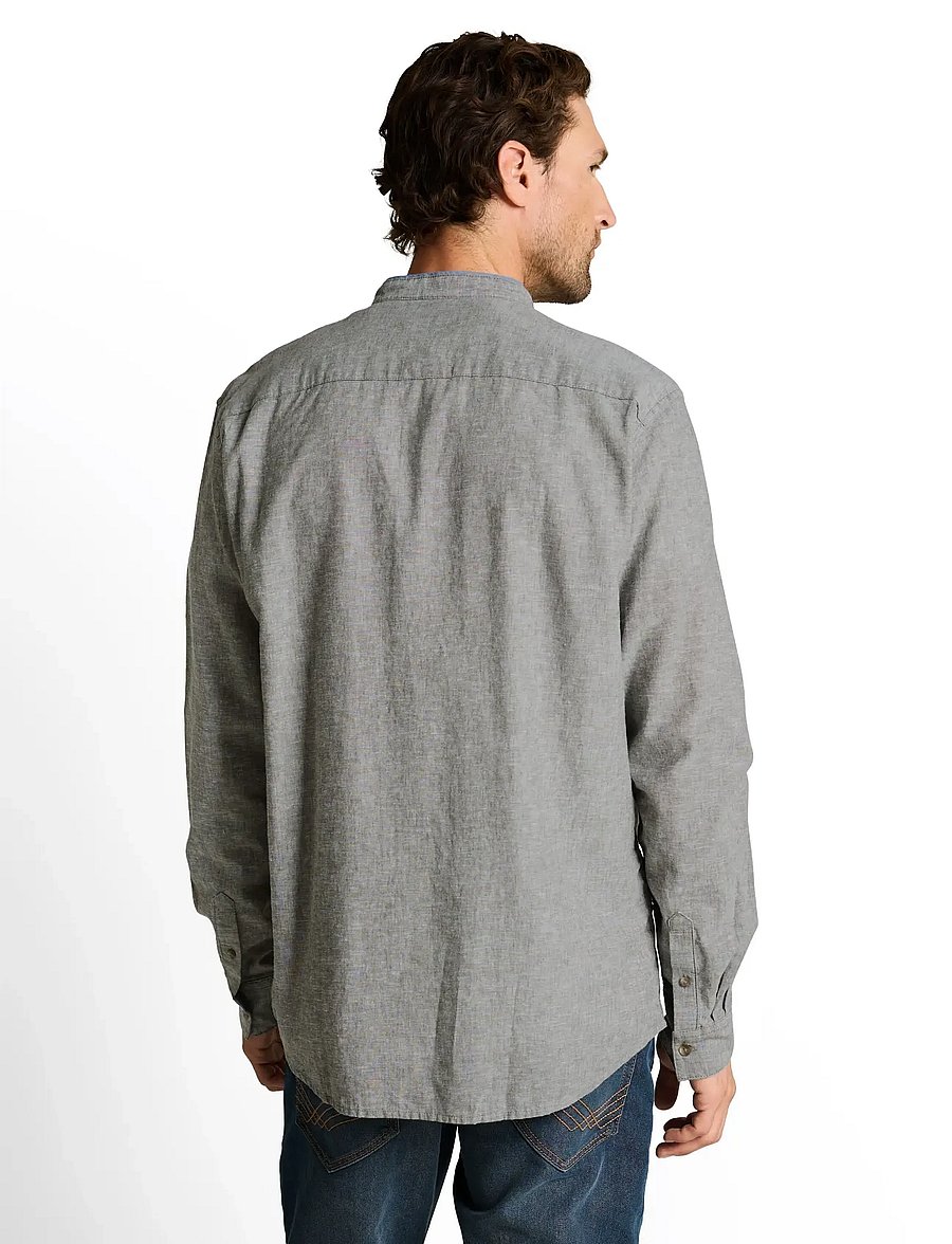 Tom Tailor - cotton linen shirt - linased särgid - faded leaf green chambray - 2