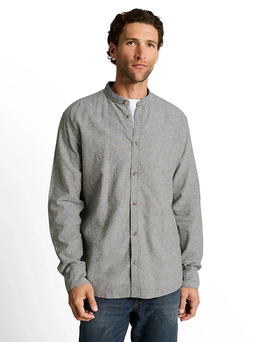 Tom Tailor - cotton linen shirt - linased särgid - faded leaf green chambray - 3
