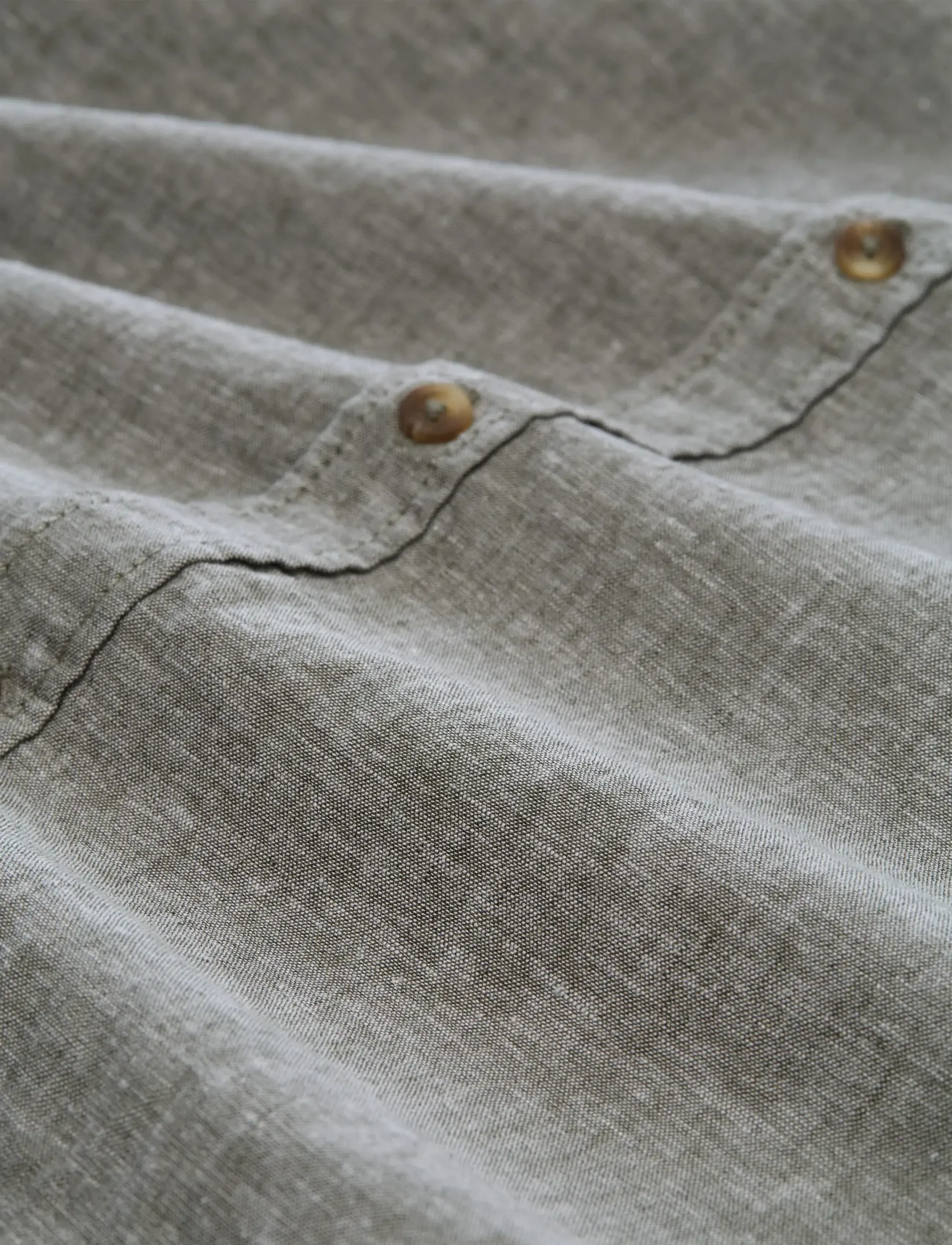 Tom Tailor - cotton linen shirt - leinenhemden - faded leaf green chambray - 5
