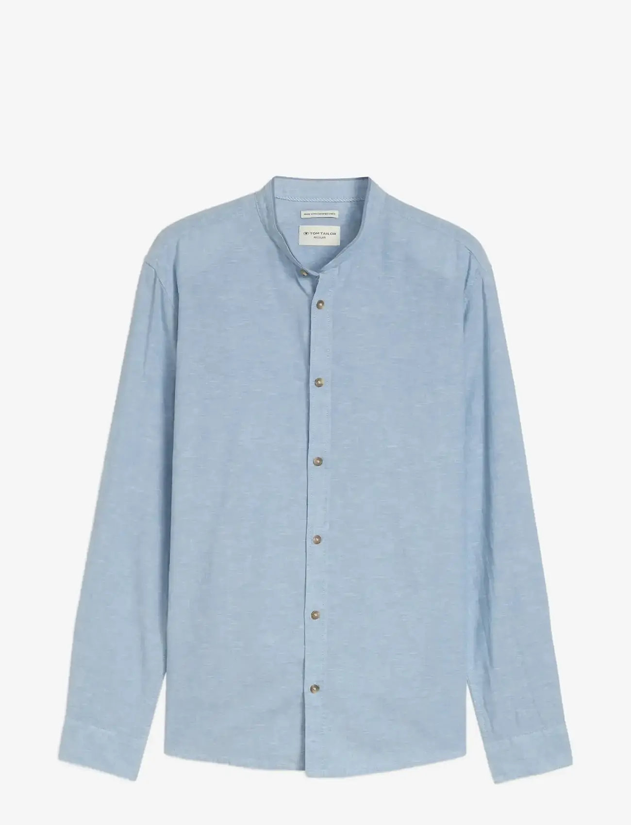 Tom Tailor - cotton linen shirt - leinenhemden - bleeched blue chambray - 1