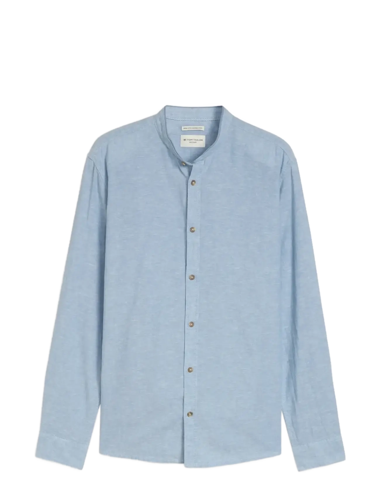 Tom Tailor cotton linen shirt - Särgid - BLEECHED BLUE CHAMBRAY / blue