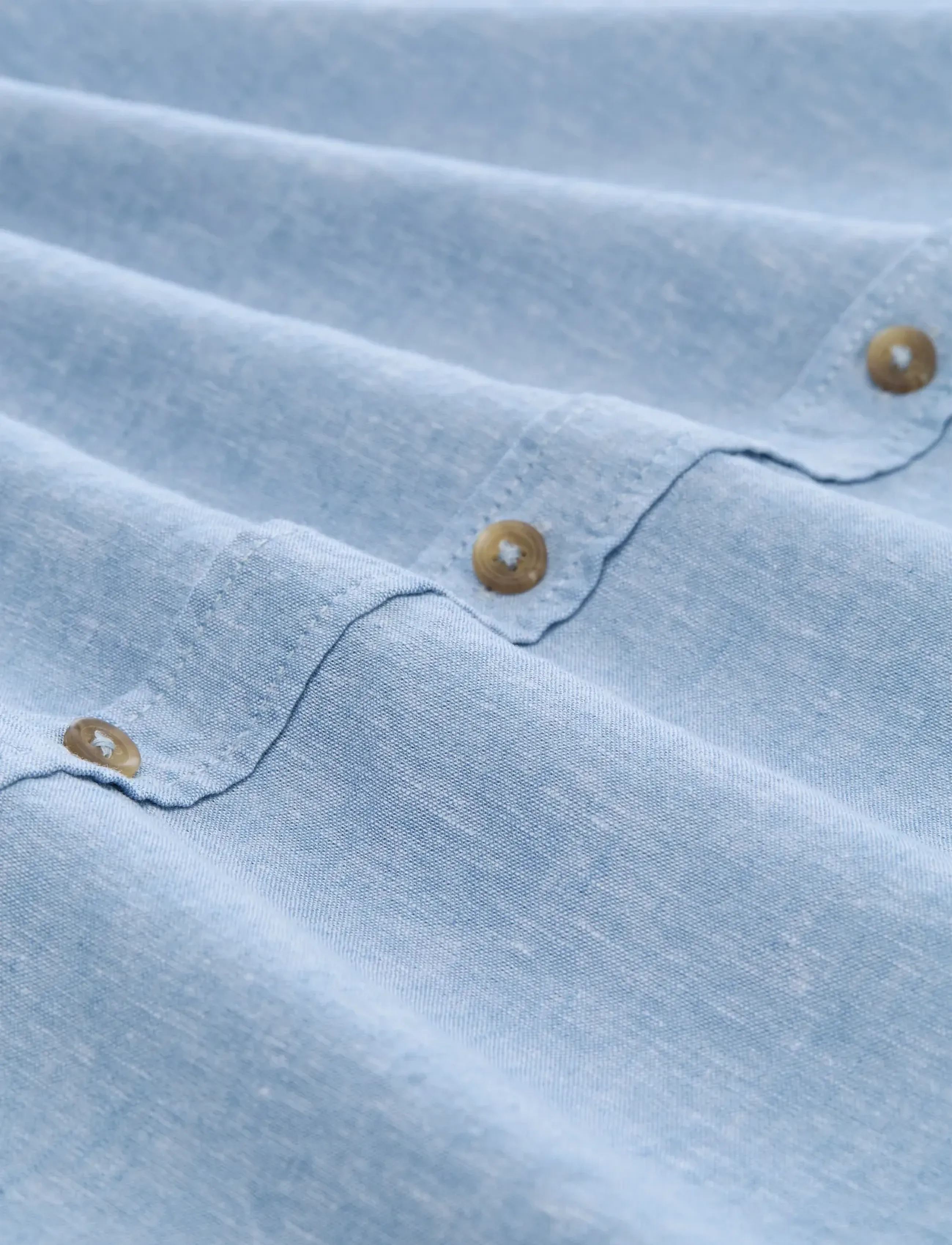 Tom Tailor - cotton linen shirt - pellavakauluspaidat - bleeched blue chambray - 5