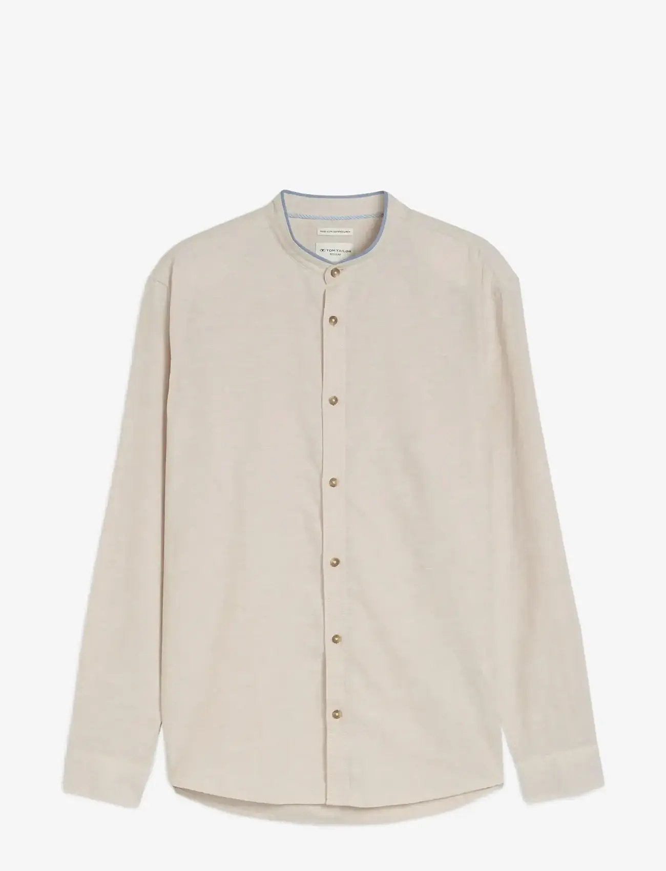 Tom Tailor - cotton linen shirt - hørskjorter - cashew beige chambray - 1