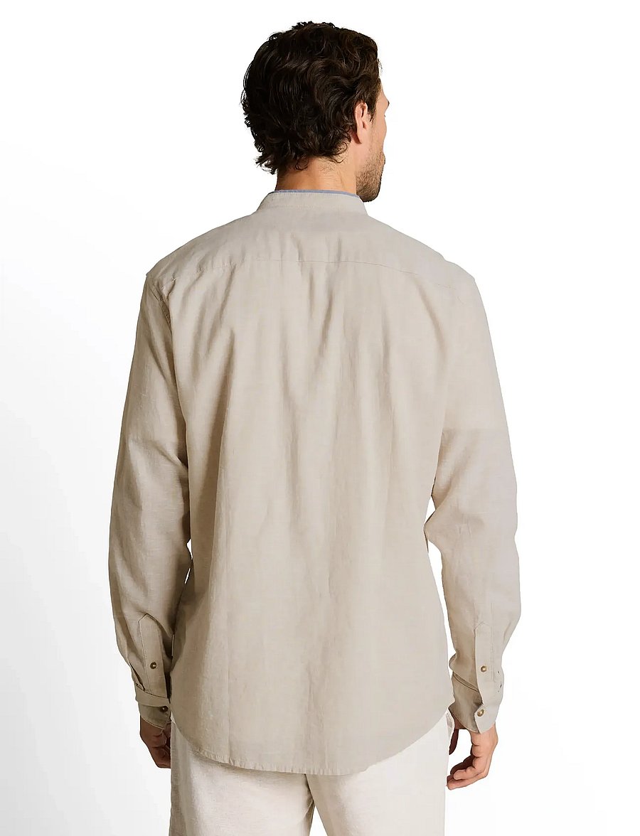 Tom Tailor - cotton linen shirt - leinenhemden - cashew beige chambray - 2