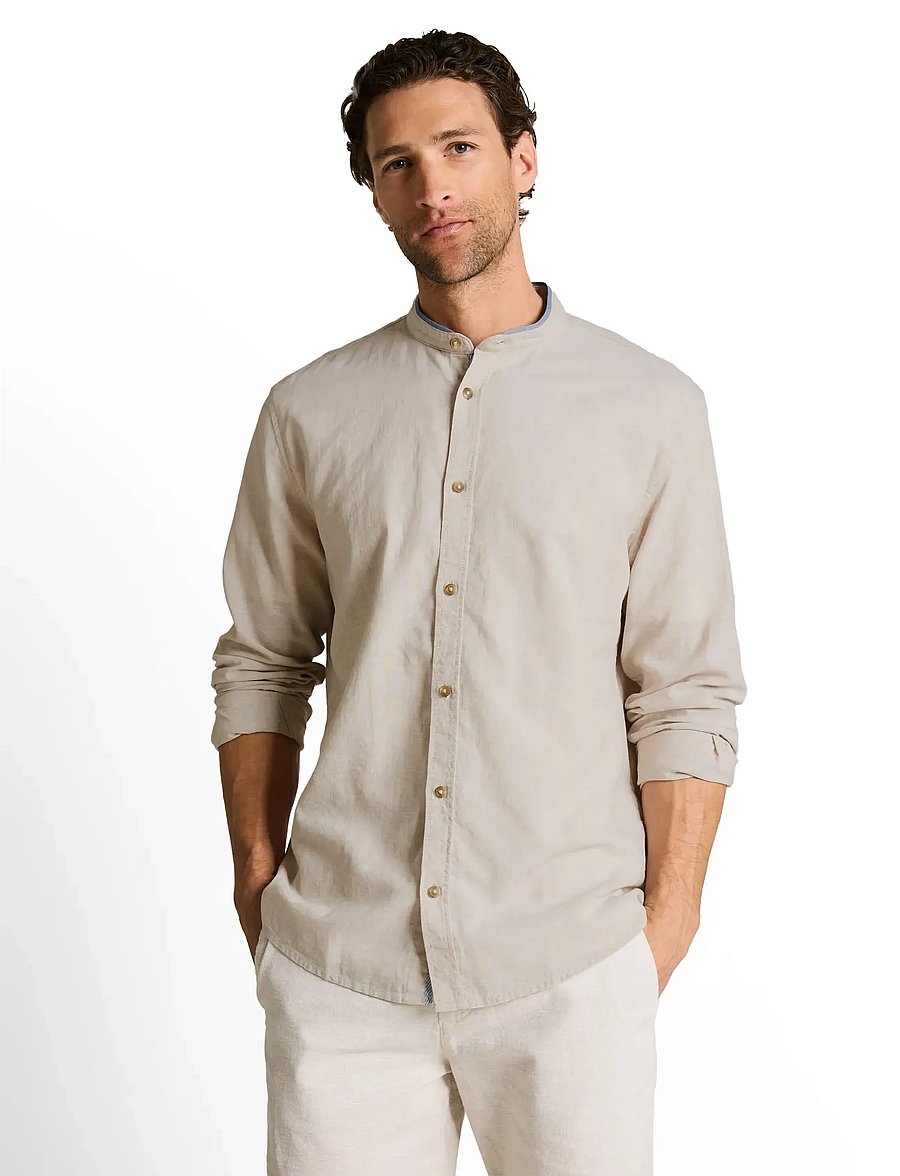 Tom Tailor - cotton linen shirt - leinenhemden - cashew beige chambray - 3