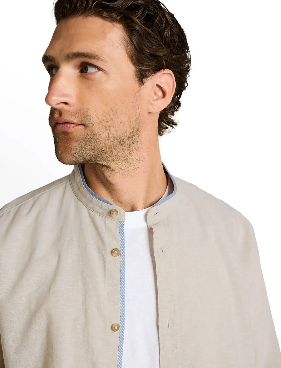 Tom Tailor - cotton linen shirt - leinenhemden - cashew beige chambray - 4