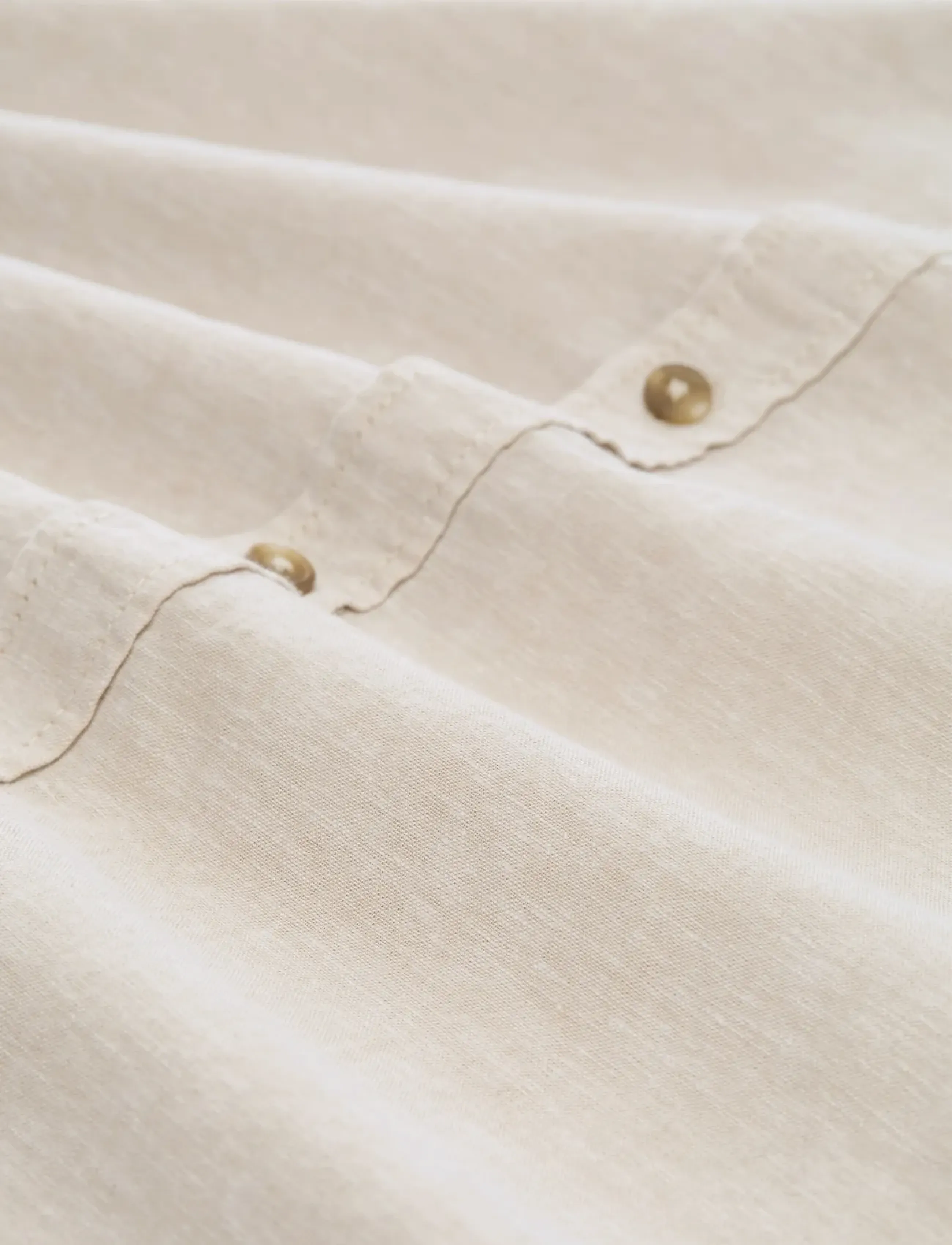Tom Tailor - cotton linen shirt - linased särgid - cashew beige chambray - 5