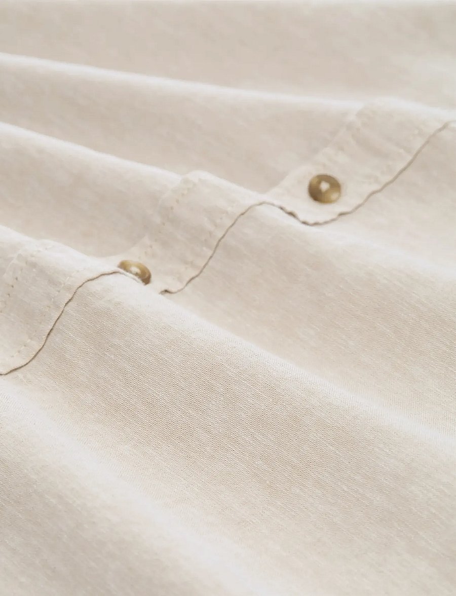 Tom Tailor - cotton linen shirt - leinenhemden - cashew beige chambray - 5