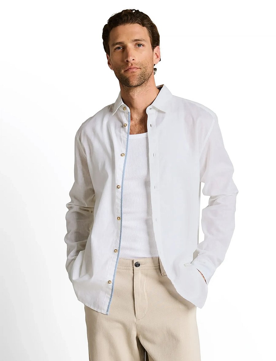 Tom Tailor - cotton linen shirt - hørskjorter - white - 3
