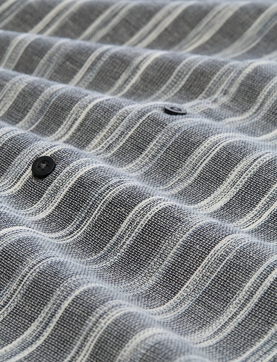 Tom Tailor - relaxed structured striped shirt - dryžuoti marškiniai - black greyish stripe - 5