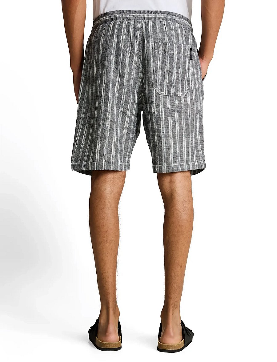 Tom Tailor - structured linen optic beach shorts - hørshorts - black greyish stripe - 2