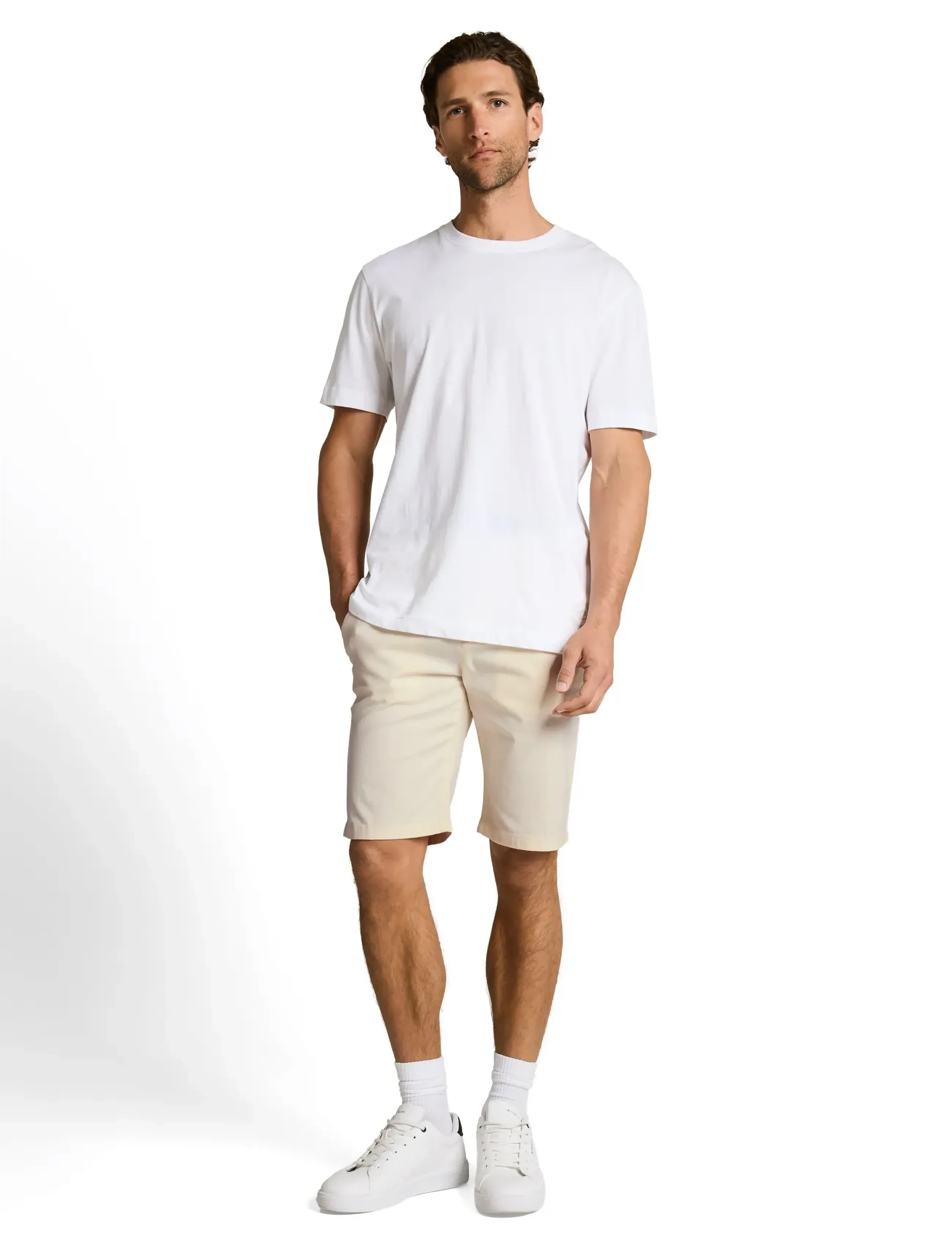 Tom Tailor Slim Chino Shorts, 36, Cream, Shorts > Chinoshorts, Herre