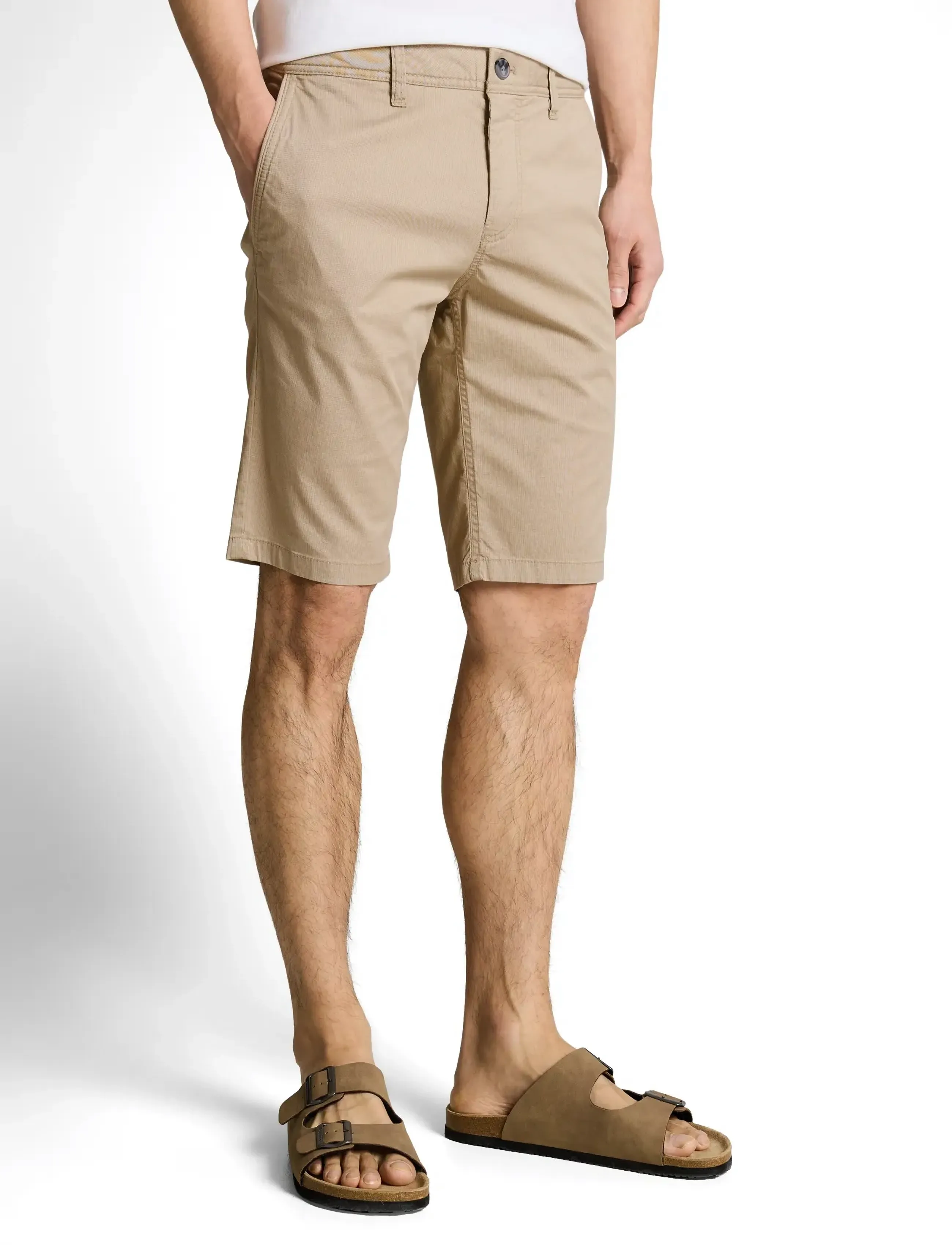 Tom Tailor - slim printed chino shorts - laveste priser - beige mini geometric print - 3