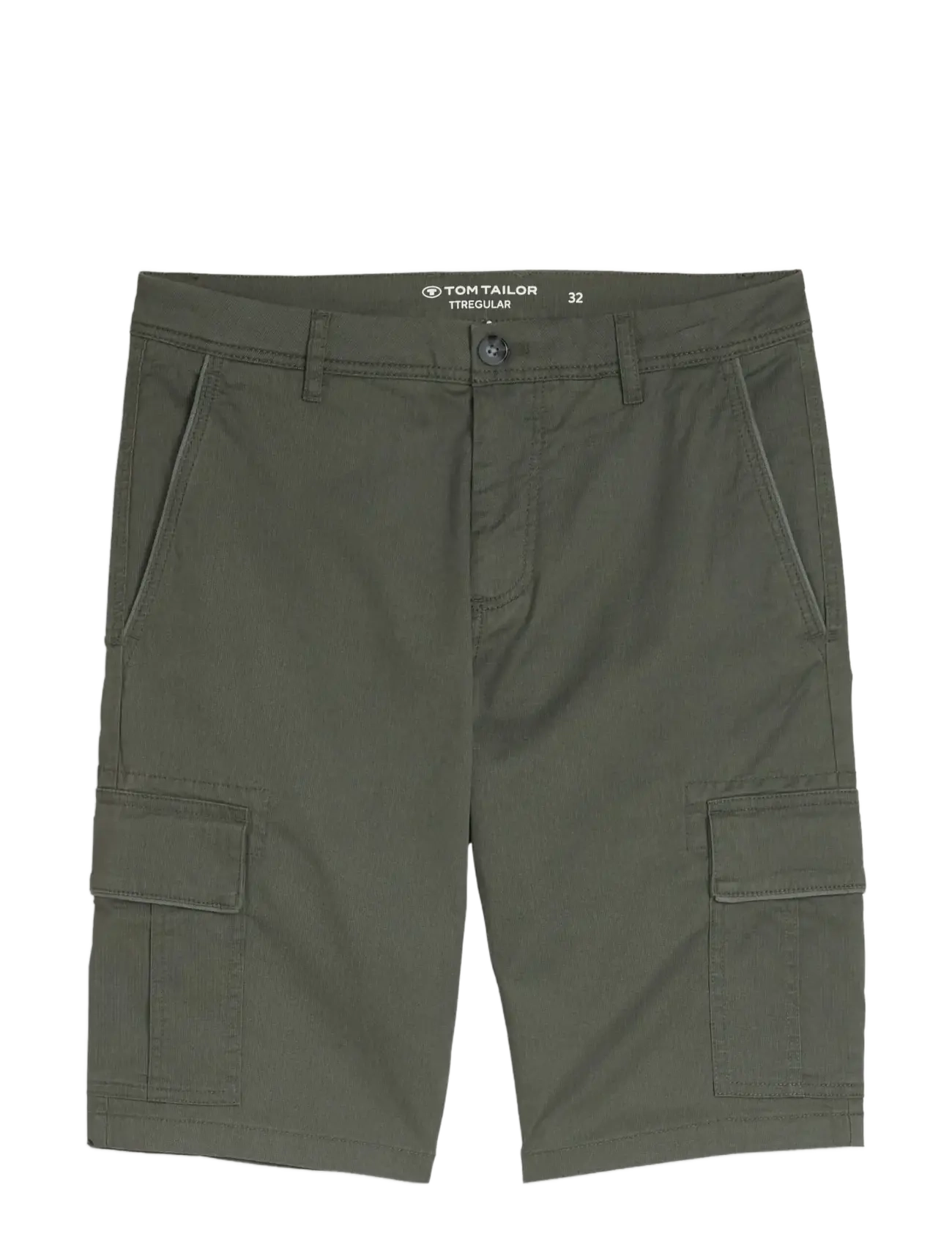 Tom Tailor regular printed cargo short - Uus - KHAKI MINI GEOMETRIC PRINT / khaki/green