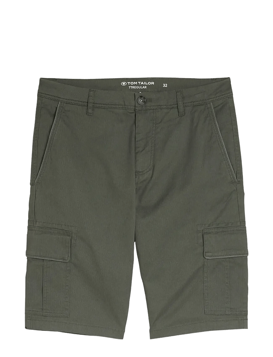 Tom Tailor - regular printed cargo short - cargo shorts - khaki mini geometric print - 1