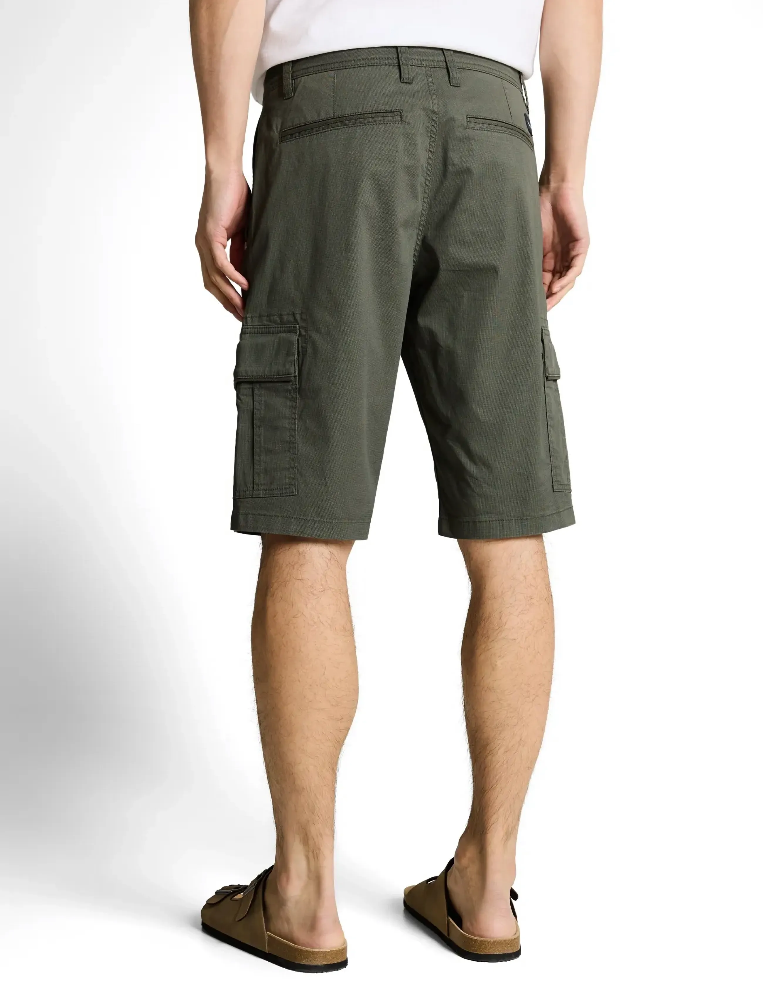 Tom Tailor - regular printed cargo short - men - khaki mini geometric print - 2