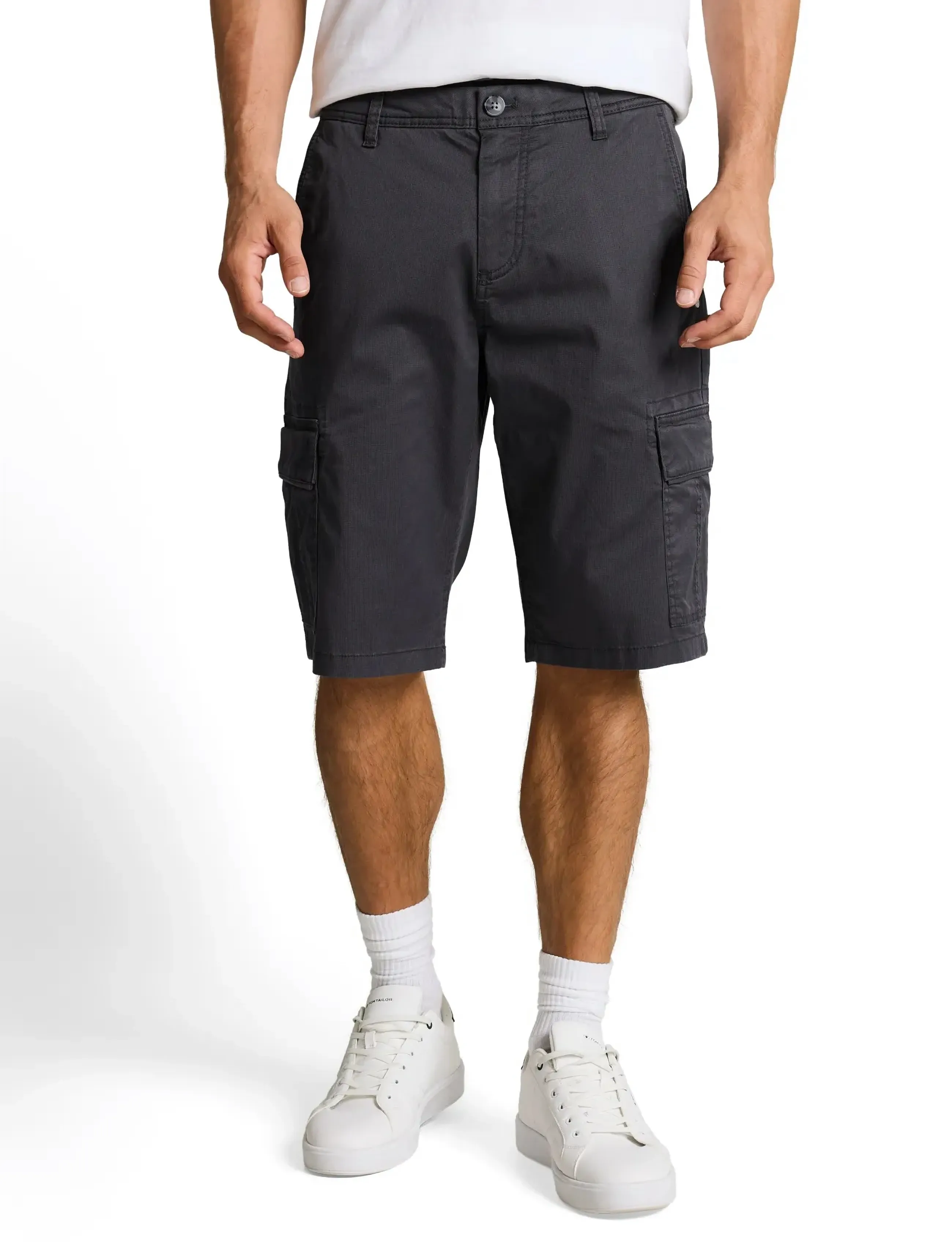 Tom Tailor - regular printed cargo short - cargo-stuttbuxur - grey mini geometric print - 3