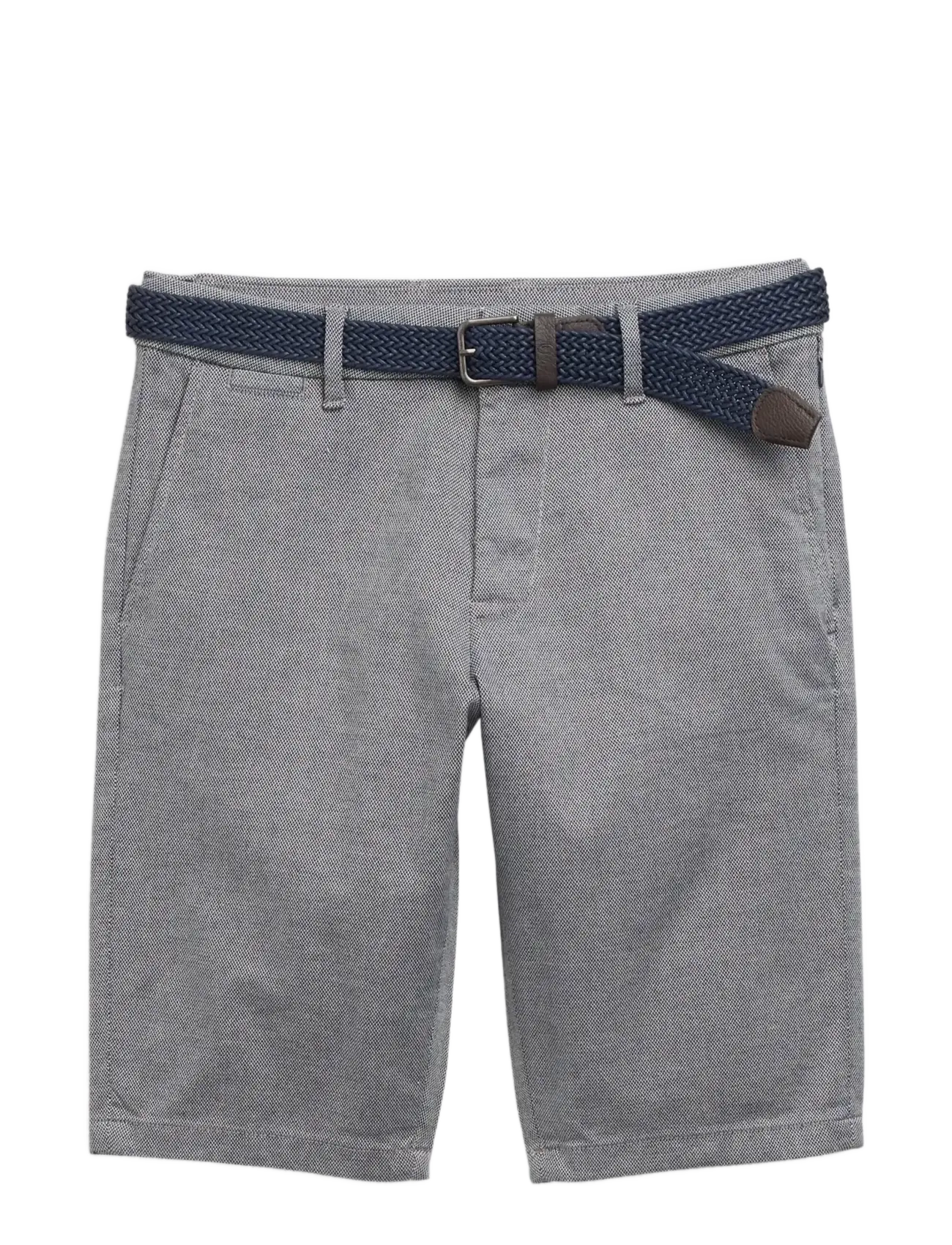 Tom Tailor traveler slim chino shorts - Shorts - WHITE NAVY ZIG ZAG STRUCTURE / grey