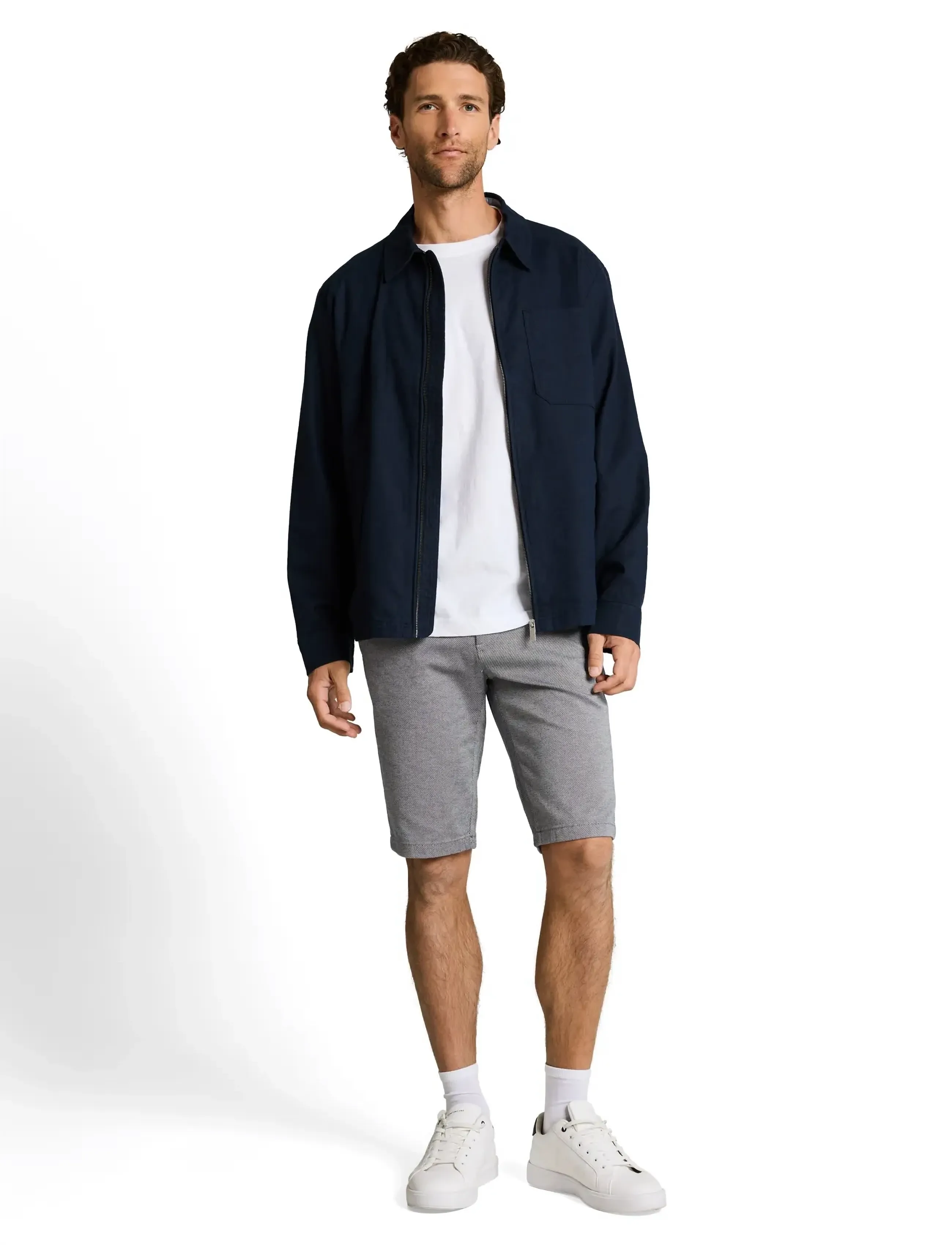 Tom Tailor Traveler Slim Chino Shorts, 34, Grau - Chinos Männerswear