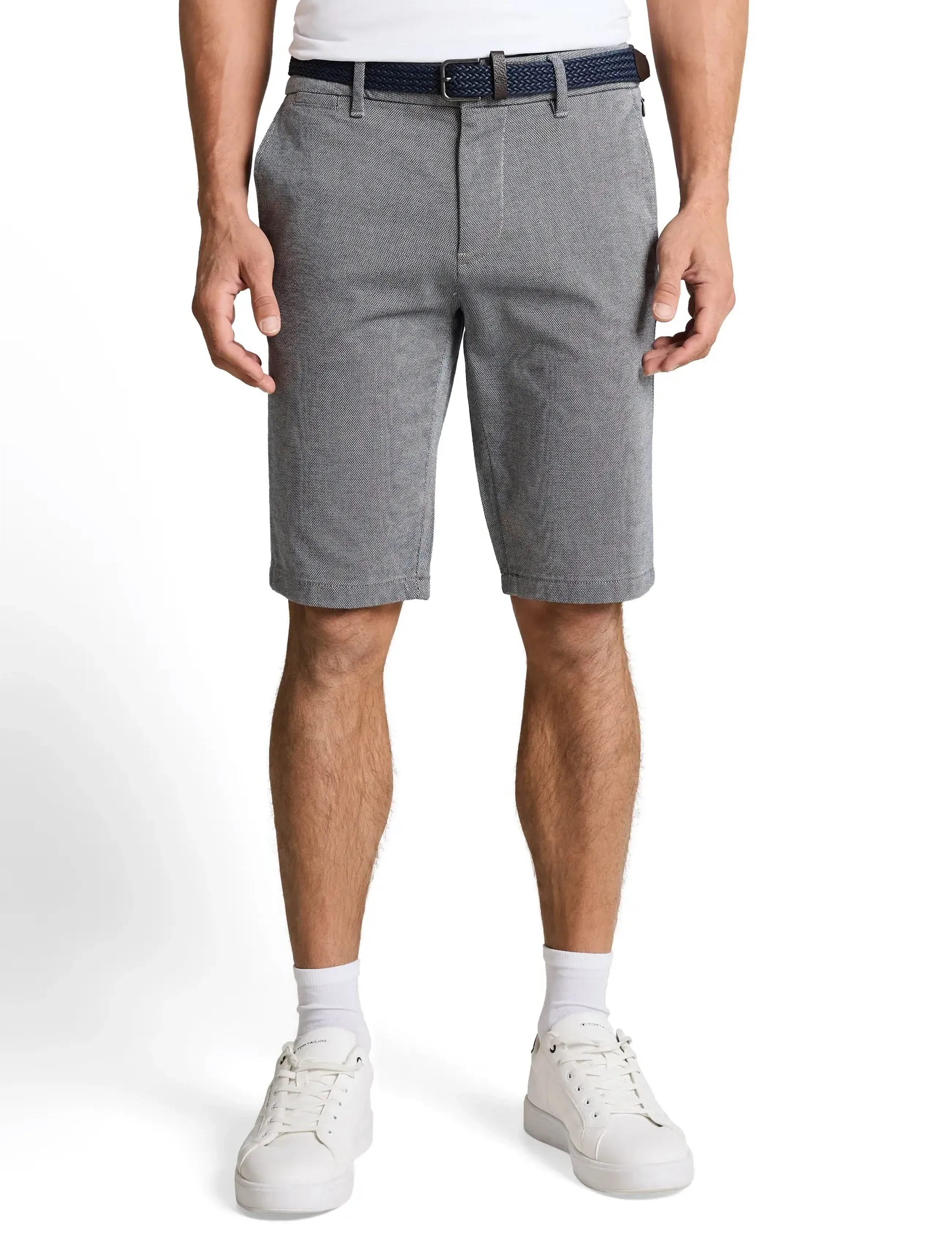 Tom Tailor - traveler slim chino shorts - chinos shorts - white navy zig zag structure - 3