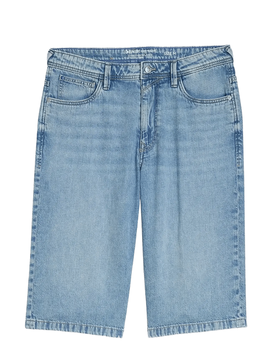 Tom Tailor - TTWAYLEN RELAXED JORTS - jeansshorts - used light stone blue denim - 1