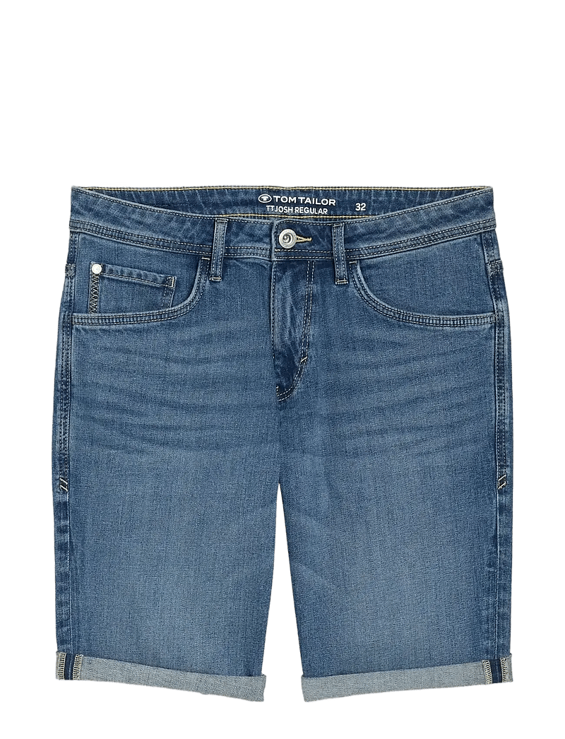 Tom Tailor - TTJOSH REGULAR SHORTS - jeans shorts - mid stone bright blue denim - 1