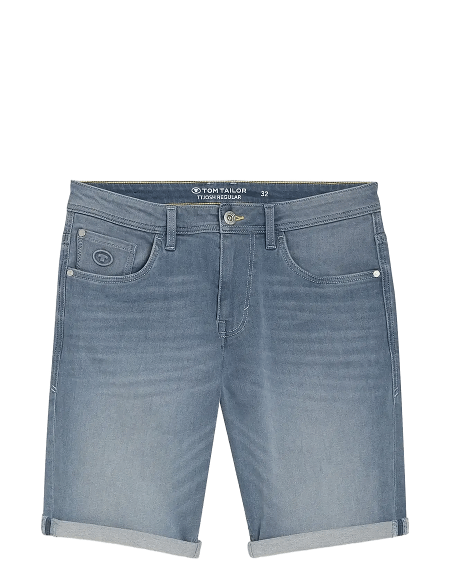 Tom Tailor - TTJOSH REGULAR SHORTS - jorts - mid stone blue grey denim - 1