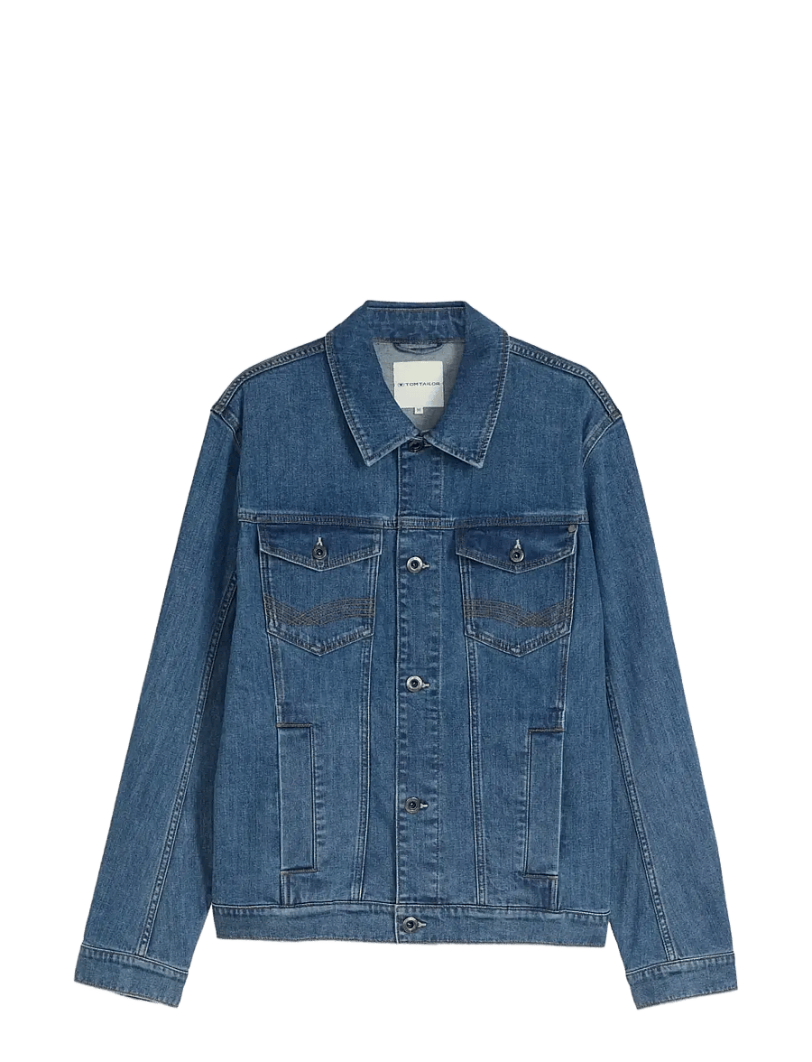 Tom Tailor - denim jacket - forede denimjakker - mid stone bright blue denim - 1