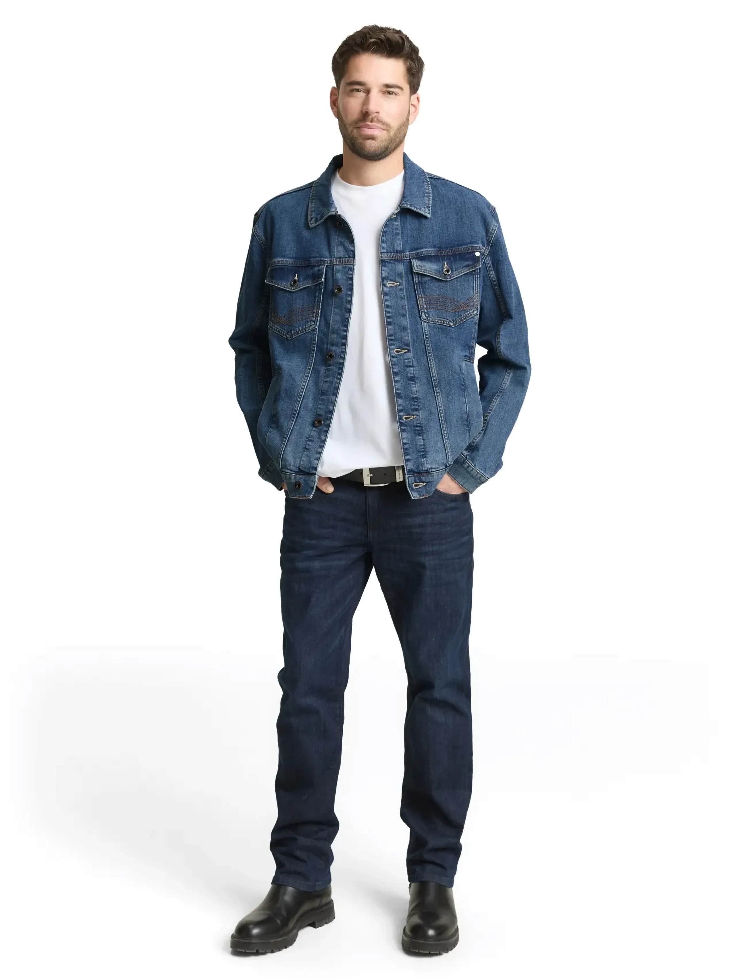 Tom Tailor Denim Jacket, L, Blue, Denim > Lined Denim Jackets, Herre