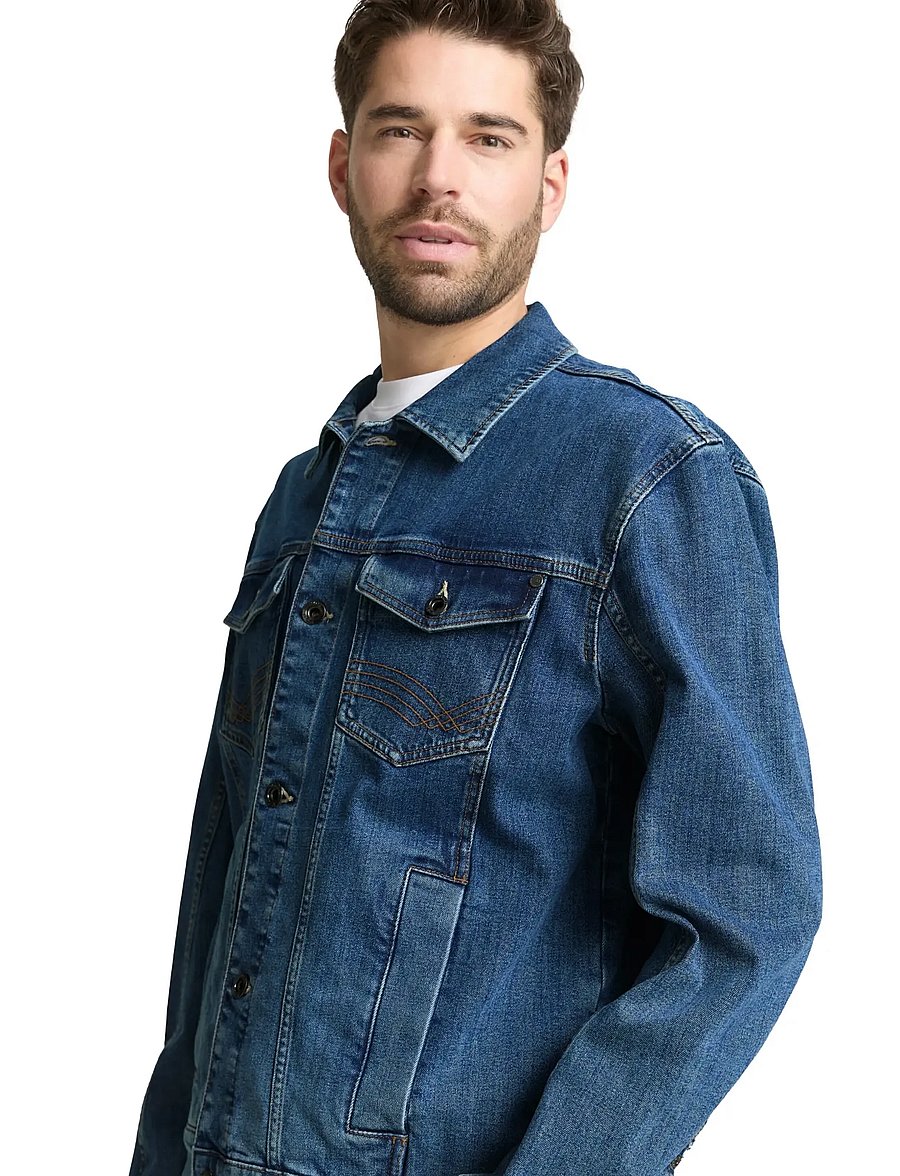 Tom Tailor - denim jacket - forede denimjakker - mid stone bright blue denim - 4