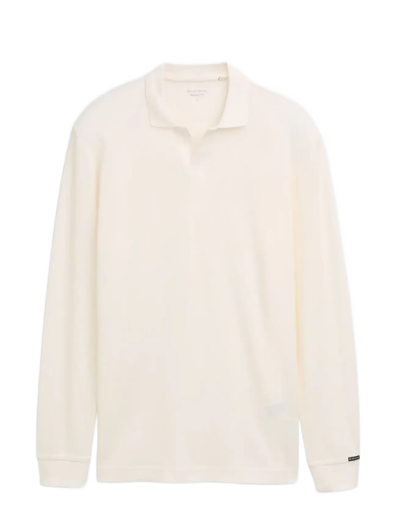 Tom Tailor structured resort collar polo - TOM TAILOR - GARDENIA WHITE / cream