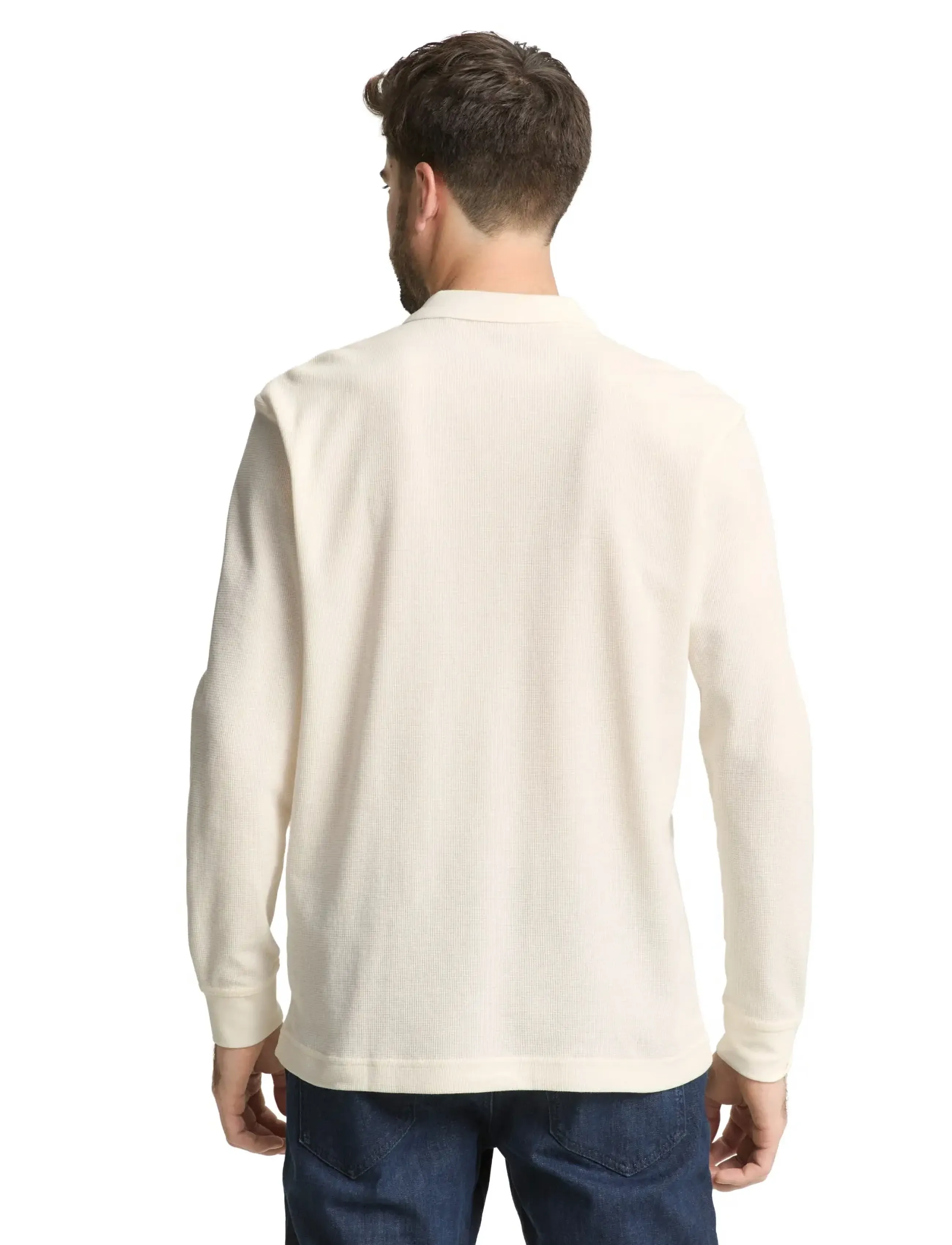 Tom Tailor - structured resort collar polo - kootud polosärgid - gardenia white - 2