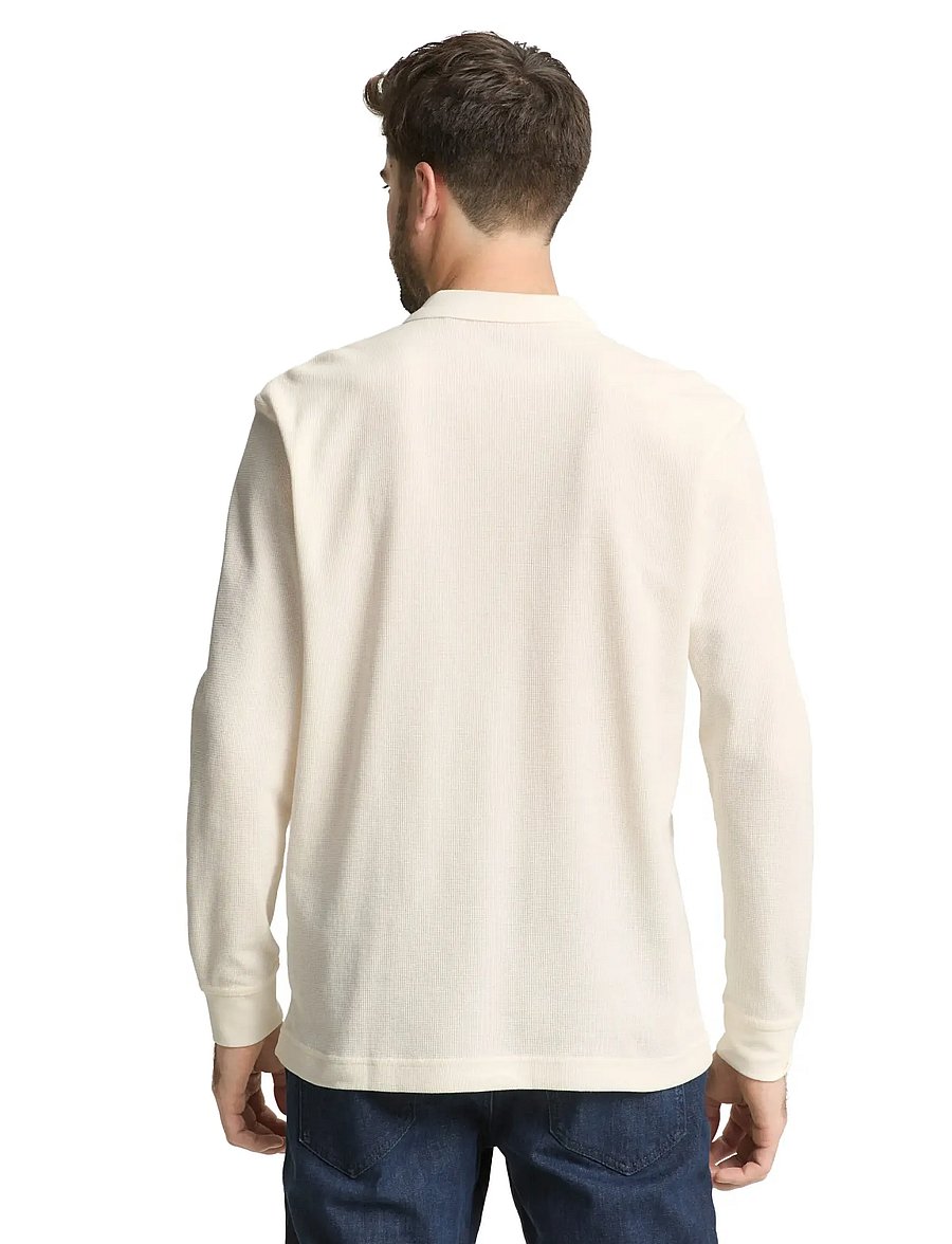 Tom Tailor - structured resort collar polo - pikkade varrukatega kootud polod - gardenia white - 2