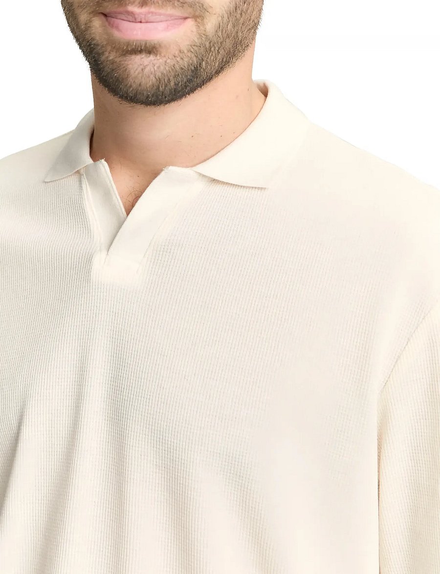 Tom Tailor - structured resort collar polo - pikkade varrukatega kootud polod - gardenia white - 4