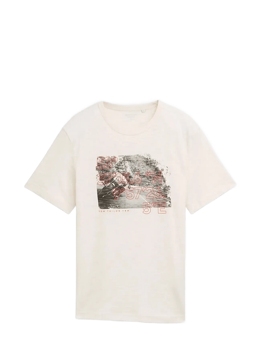 Tom Tailor - photoprint t-shirt - lühikeste varrukatega t-särgid - gardenia white - 1