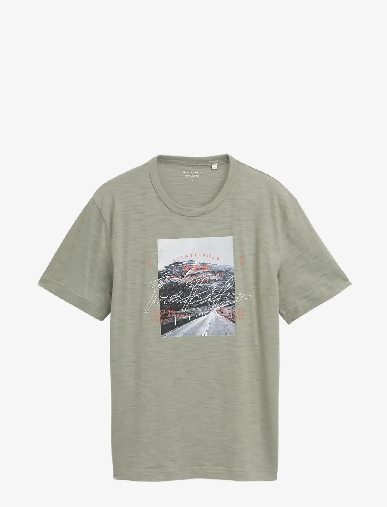 Tom Tailor - photoprint  t-shirt - lühikeste varrukatega t-särgid - greyish shadow olive - 1
