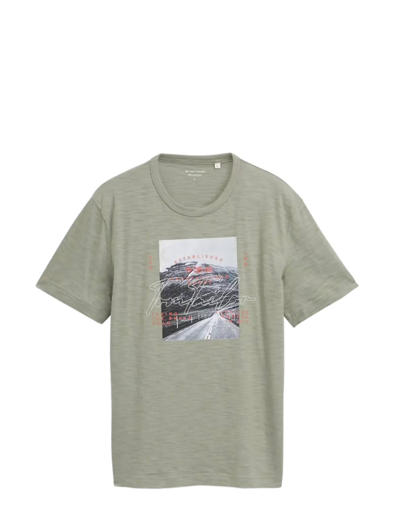 Tom Tailor photoprint  t-shirt - TOM TAILOR - GREYISH SHADOW OLIVE / grey