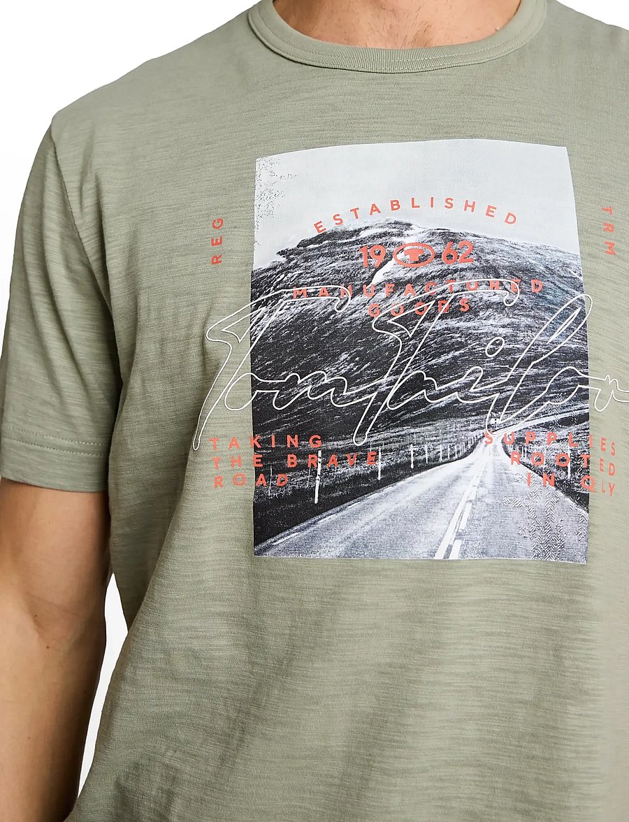 Tom Tailor - photoprint t-shirt - short-sleeved t-shirts - greyish shadow olive - 3