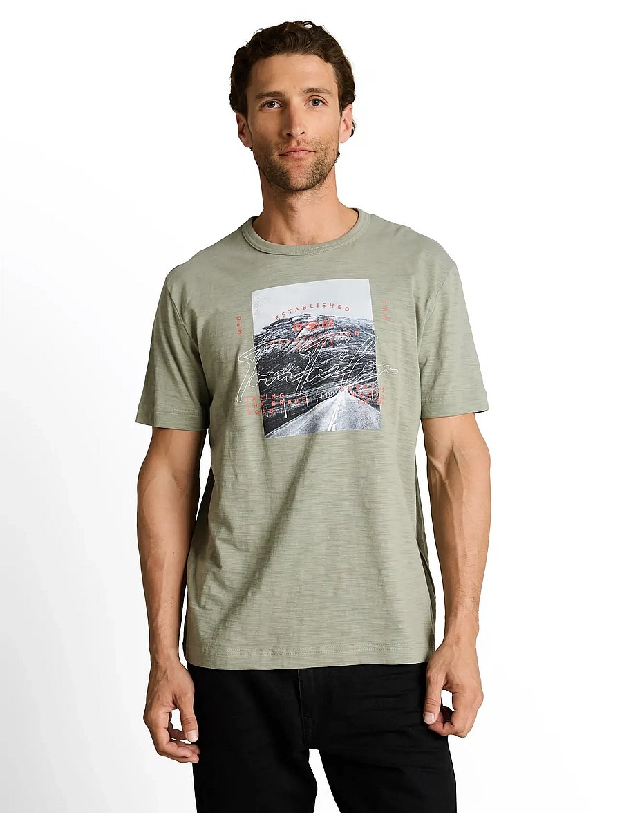 Tom Tailor - photoprint t-shirt - short-sleeved t-shirts - greyish shadow olive - 4