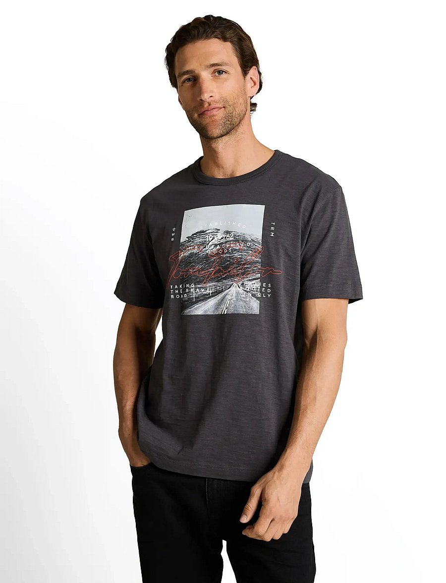 Tom Tailor - photoprint t-shirt - kurzärmelige t-shirts - tarmac grey - 4