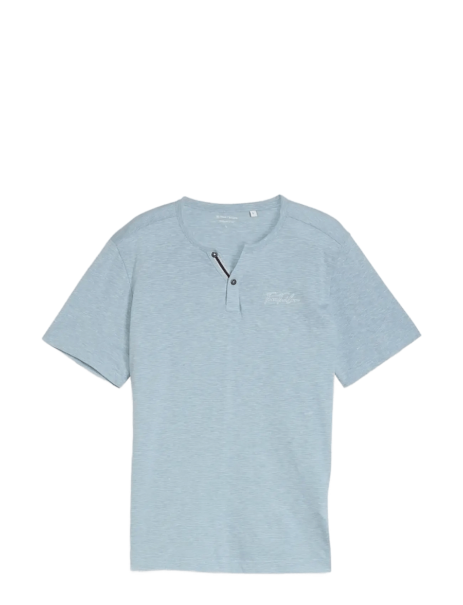 Tom Tailor - fine striped serafino - kortärmade t-shirts - spring blue fine stripe - 1