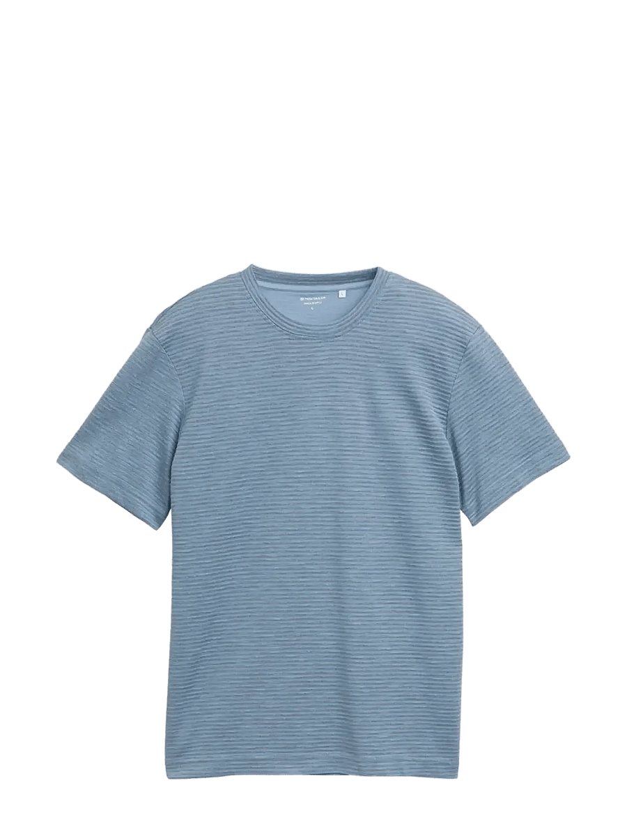 Tom Tailor - striped t-shirt - kurzärmelige t-shirts - blue grey grindle stripe - 1
