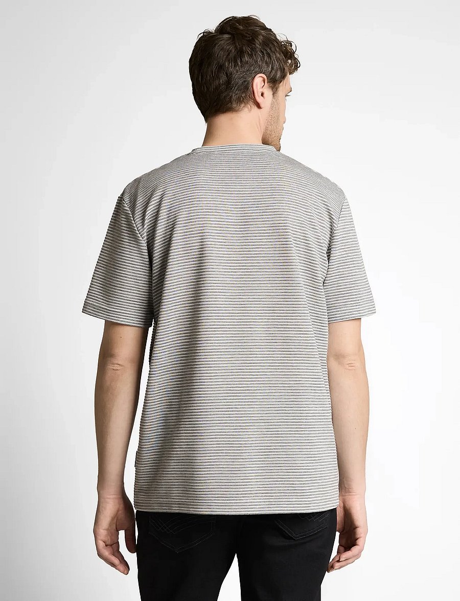 Tom Tailor - striped t-shirt - kurzärmelige t-shirts - white grey grindle stripe - 2