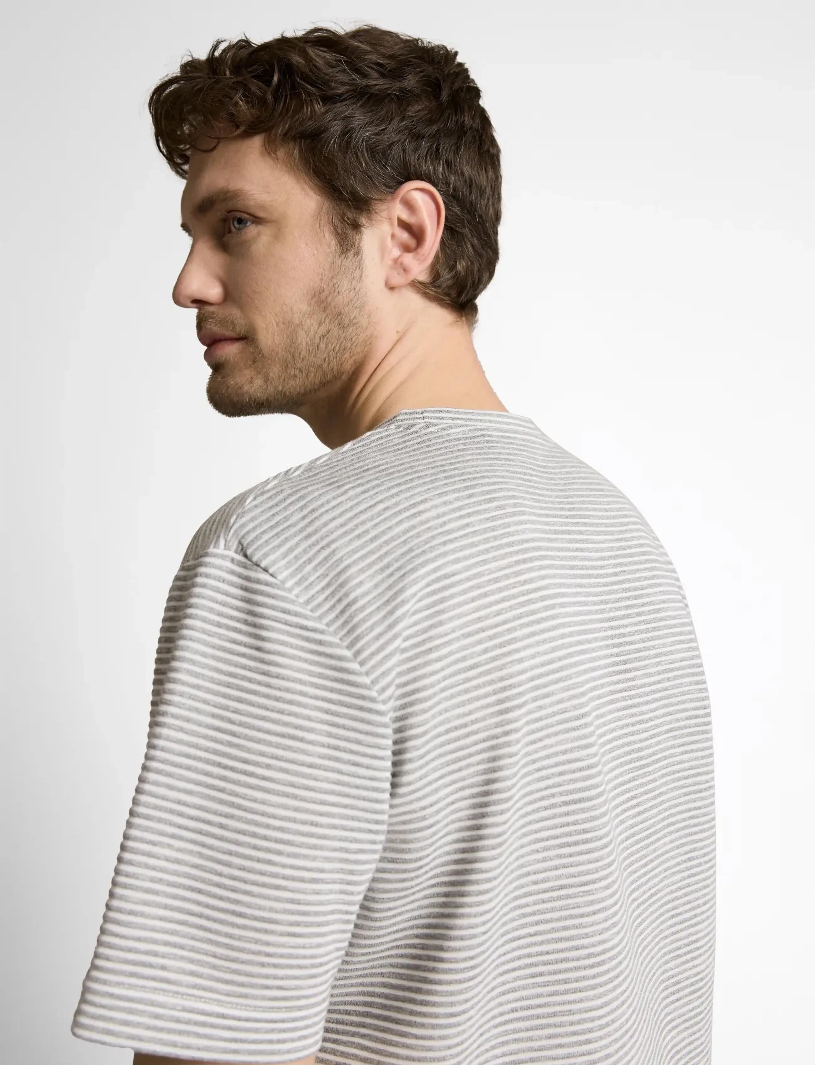 Tom Tailor - striped t-shirt - kortærmede t-shirts - white grey grindle stripe - 3