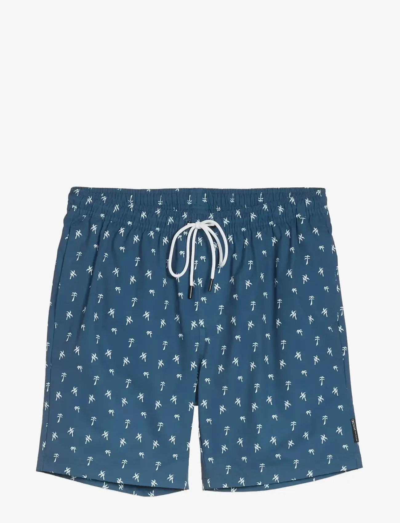 Tom Tailor - printed swim shorts - badshorts - blue white mini palm print - 1
