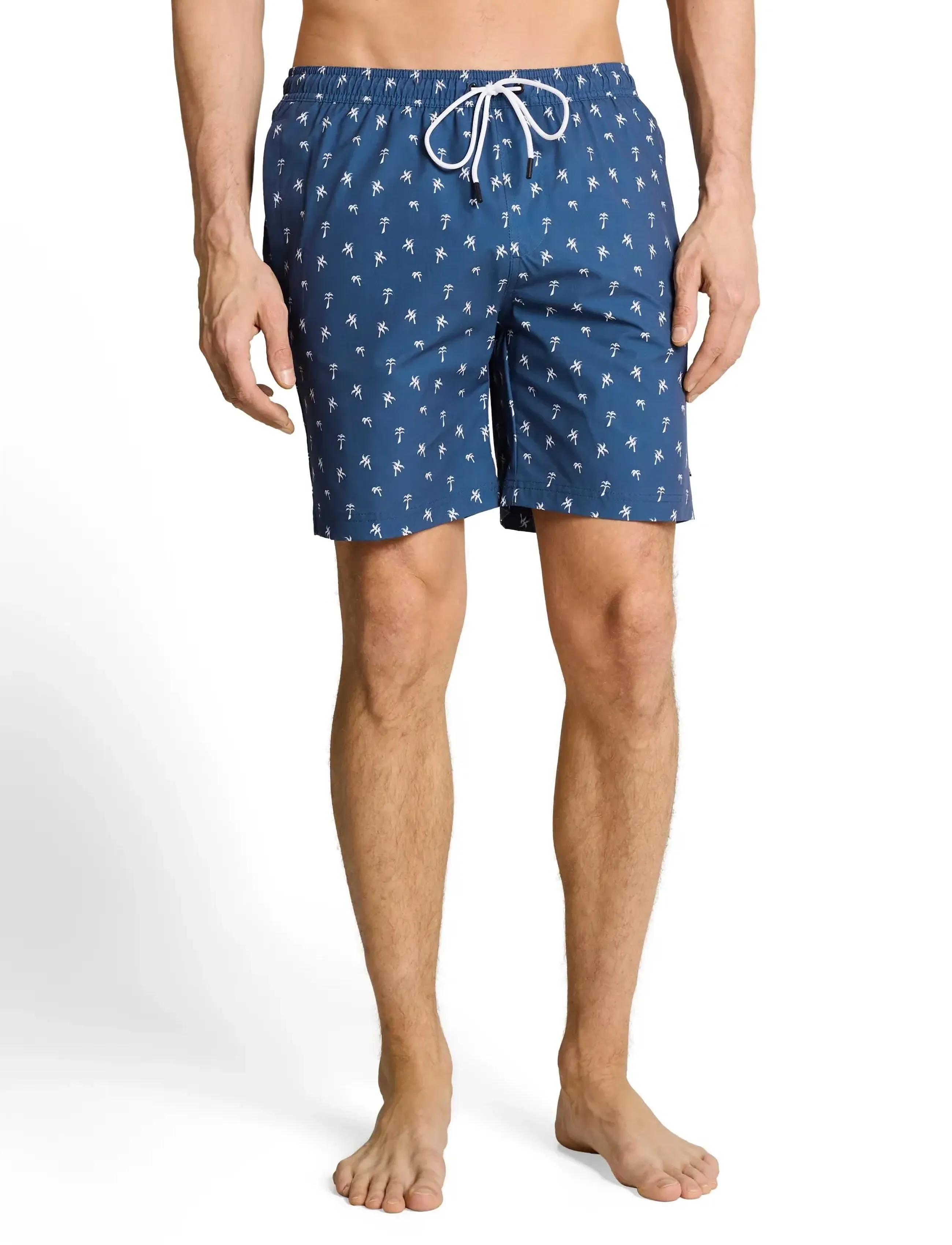 Tom Tailor printed swim shorts - Kollektionen - BLUE WHITE MINI PALM PRINT / blue