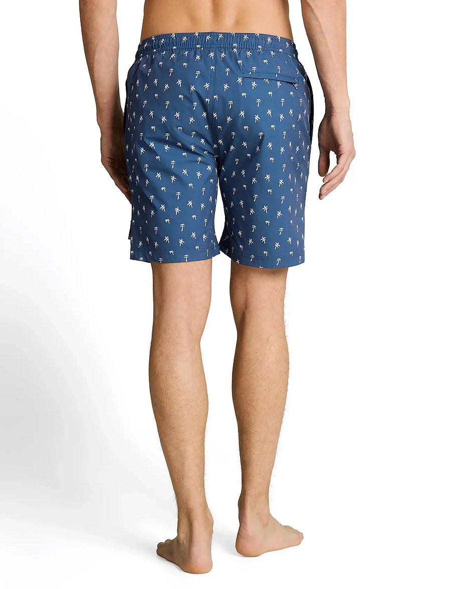 Tom Tailor - printed swim shorts - badehose - blue white mini palm print - 2