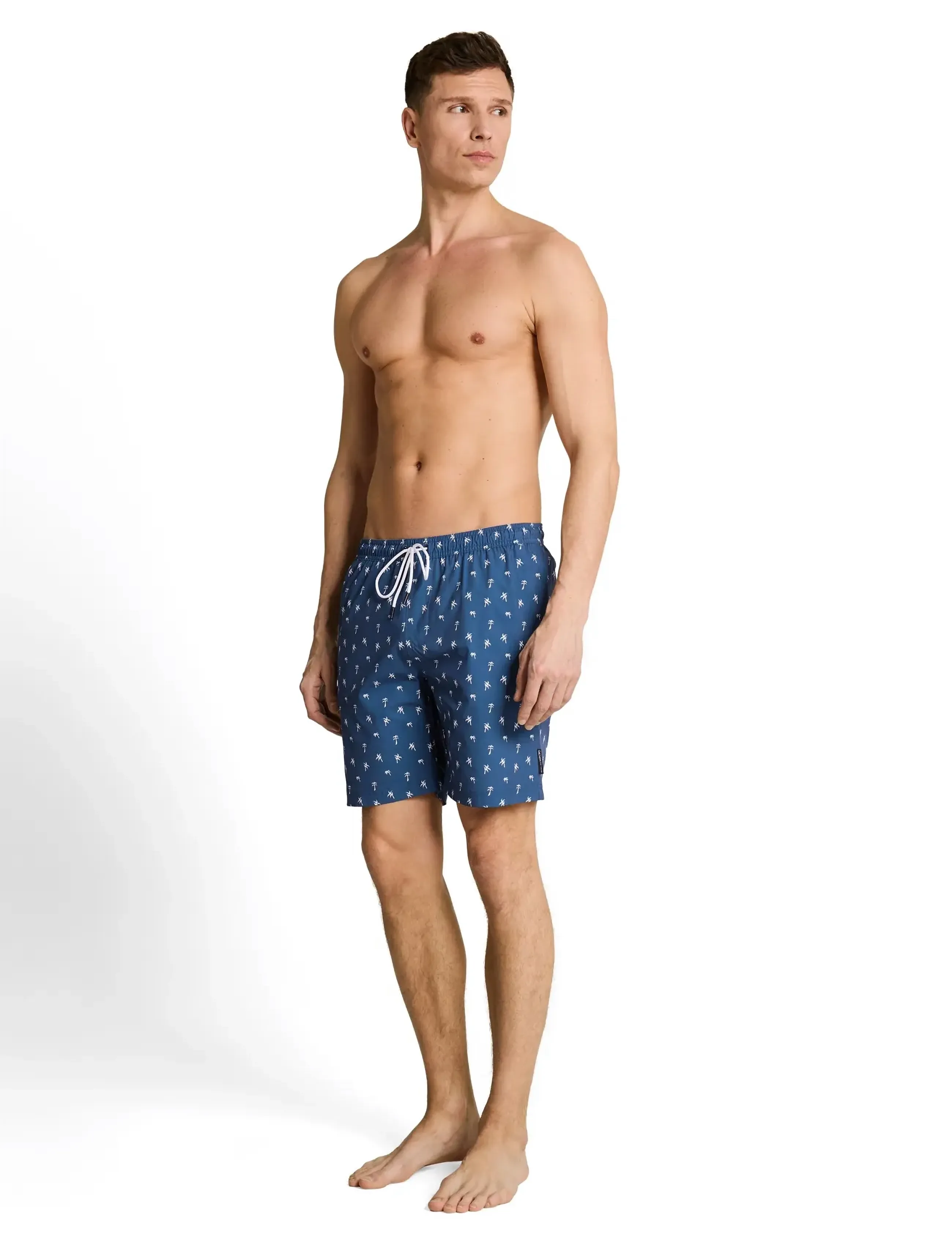 Tom Tailor - printed swim shorts - najniższe ceny - blue white mini palm print - 3